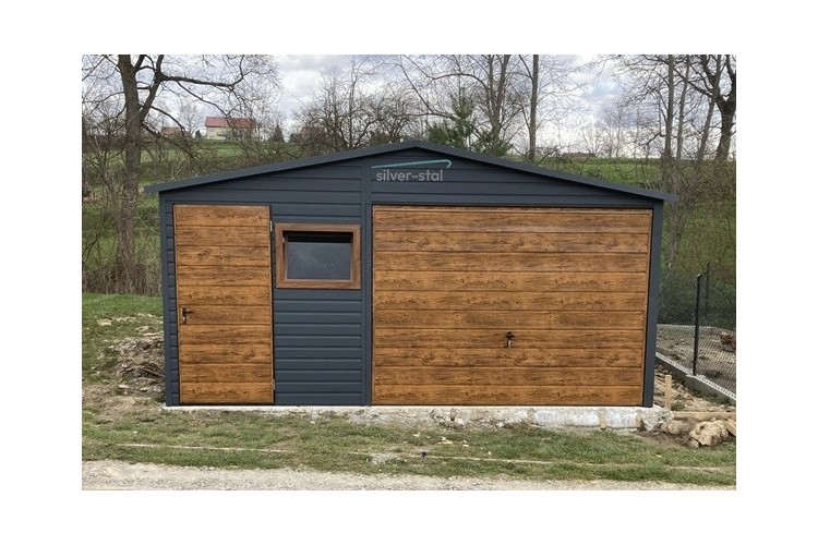Garaż blaszany 5x6 dwuspadowy dach