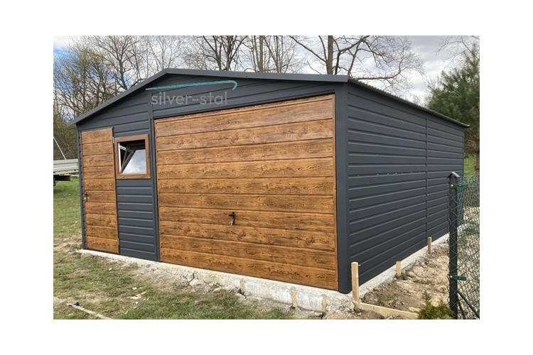 Garaż blaszany 5x6 dwuspadowy dach